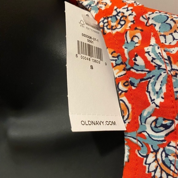 New NWT Old Navy Women Floral V Neck Long Sleeve Blouse Small Red blue - Picture 5 of 5